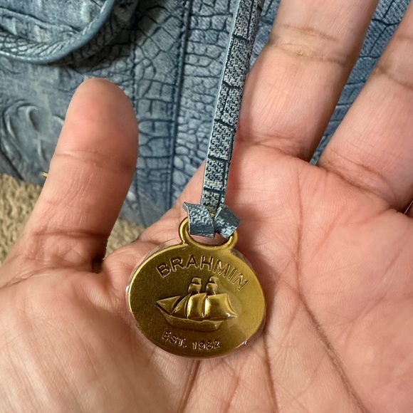 Brahmin Large Duxbury Satchel Light Denim Tetra - Picture 9 of 12